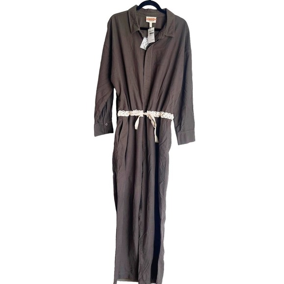 Eileen Fisher Organic Cotton Utility Jumpsuit in Surplus Women's Size L / XL NWT - Picture 4 of 7